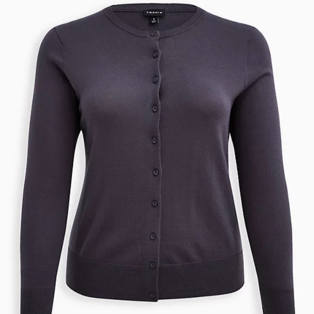 Torrid Grey Button Front Cardigan Sweater